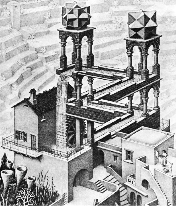 Lithograph figure for Waterfall