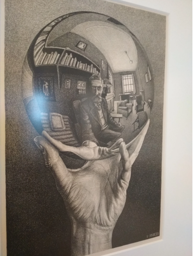 Lithograph figure for Hand with Reflecting Sphere